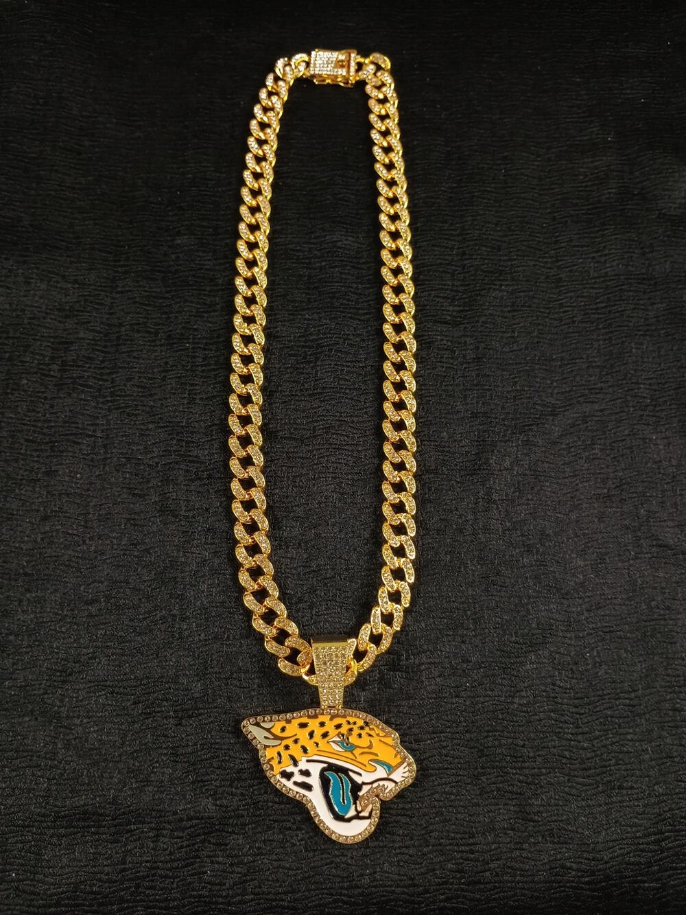 Jacksonville Jaguars Necklace Pendant Chain Link NFL Football Hip Hop Jewelry